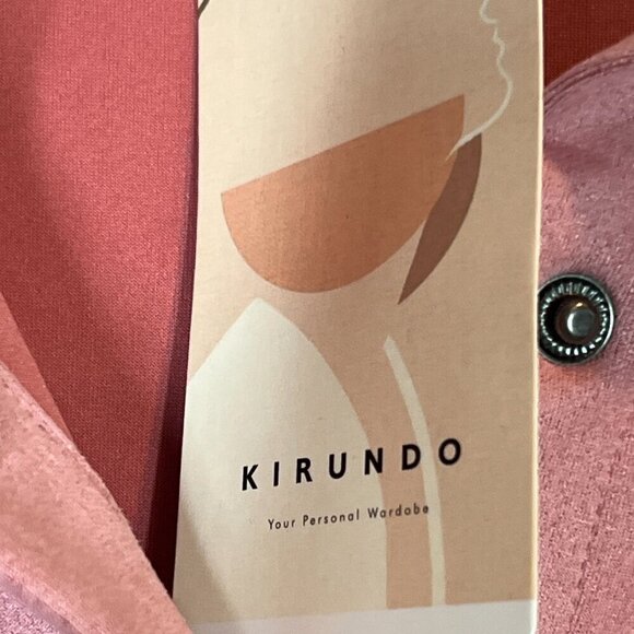 Pink Shirt Jacket Oversized Shacket Button Down Long Sleeve Medium - Picture 7 of 11